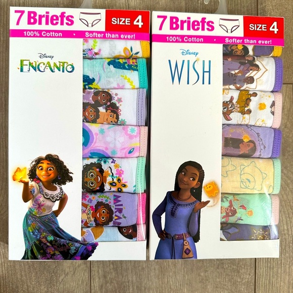 Disney Wish Disney Encanto 14 Pairs Girls size 4 Underwear Briefs New - Picture 1 of 9